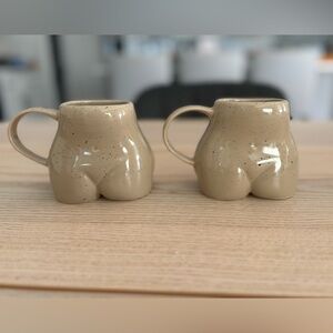 Unique Tan Ceramic Mug Set